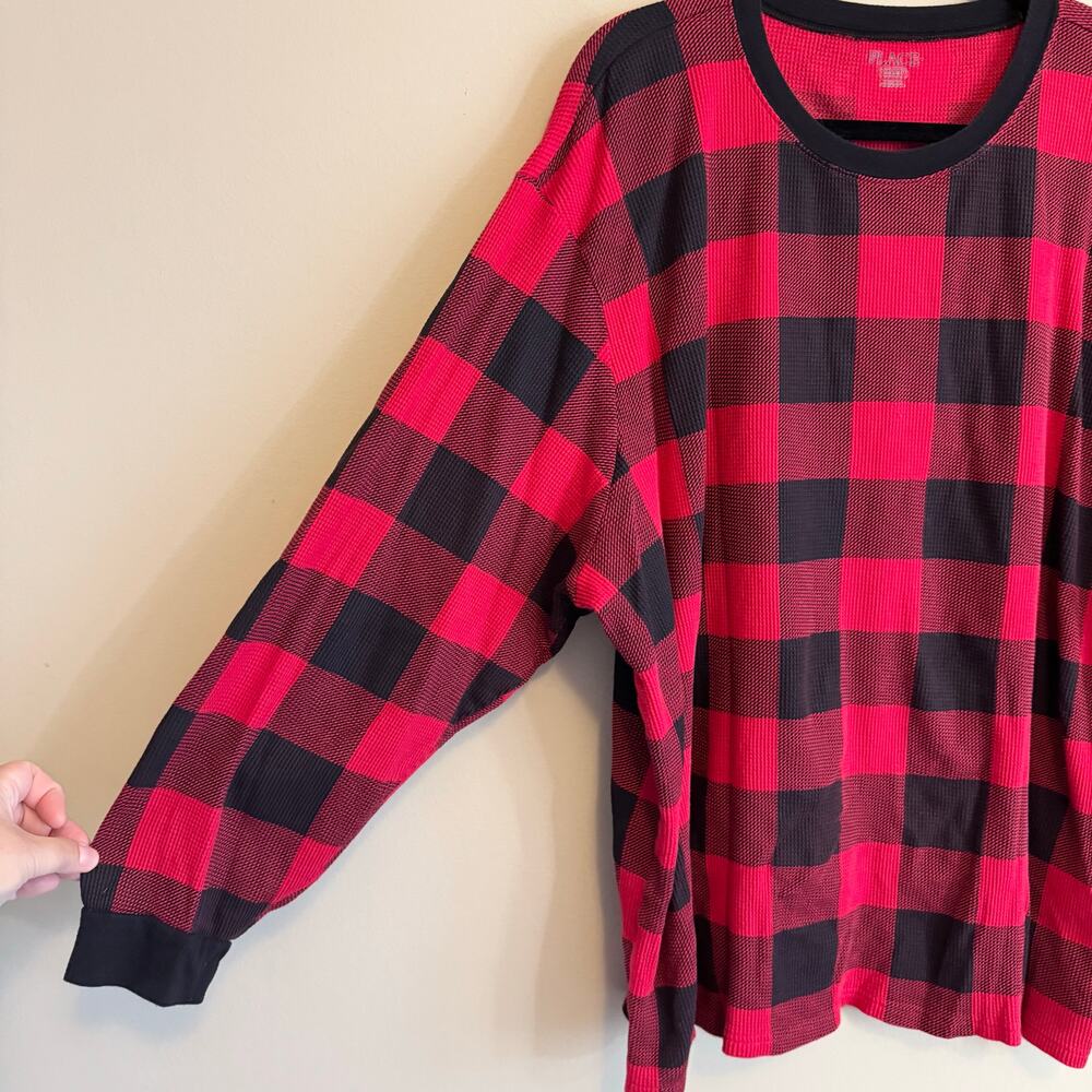 Children's Place Red Buffalo Plaid Cotton T-Shirt Pajama Sleepwear Set 3XL - Picture 5 of 11